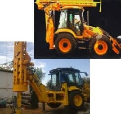 Drilling machines on an excavator