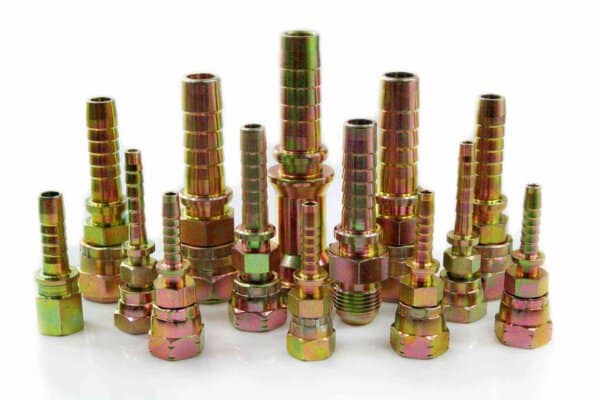 A variety of accessories for hydraulic hoses