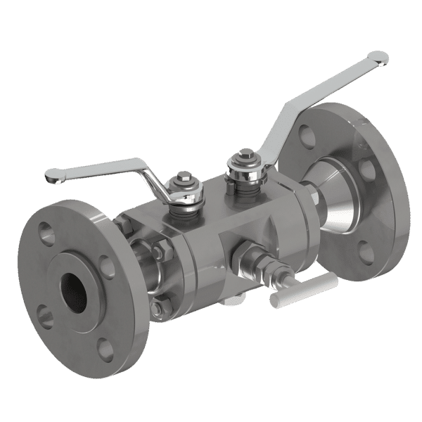 Steel/stainless steel ball valve for oil-gas GEMELS DBB